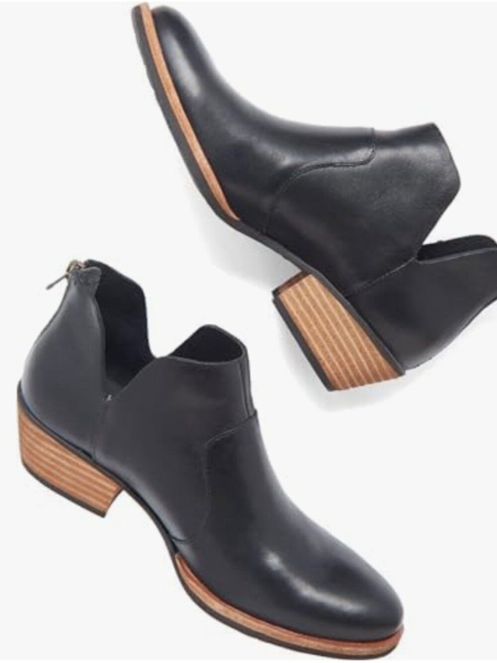 Kork Ease Skye Ankle Boot 9 Black Hand Finished Leather Western Comfort Bootie